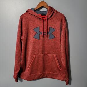 Under Armour Hoodie Mens Size L Dark Red Pocket Loose Fit Athletic Sweatshirt